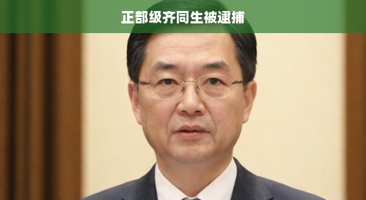 正部级高官齐同生被逮捕，腐败零容忍的强烈信号