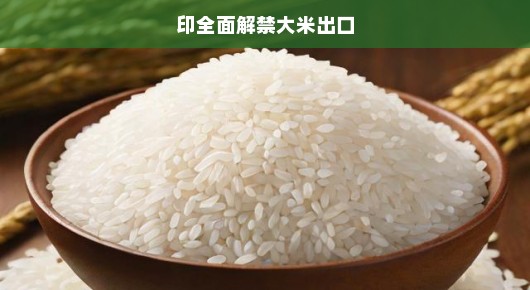 印全面解禁大米出口，全球粮食市场的崭新篇章