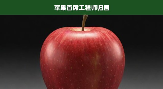 苹果首席工程师归国，期待与未来的无限可能