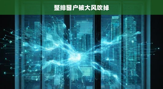 紧急状况，整排窗户被大风吹掉