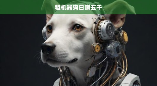 租机器狗日赚五千，开启新时代的赚钱新途径！