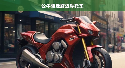 突发！街头惊现公牛骑走路边摩托车