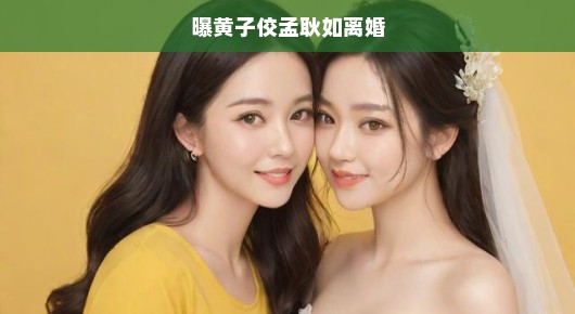 黄子佼孟耿如婚姻惊变！揭秘裂痕背后的原因与影响，真相令人震惊！